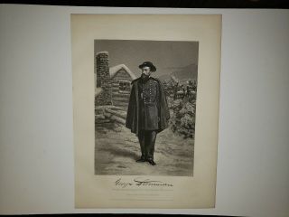 General George Stoneman 1865 Civil War Painting Print By Thomas Nast Very Rare