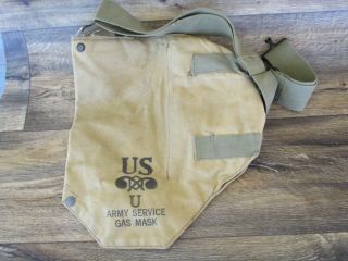 Ww2 Gas Mask Bag Us Army Surplus Khaki Rare Military Bag Only