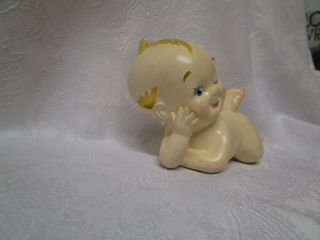 Vintage Rare Germany Kewpie Porcelain Doll.  Laying on side Winking. 2