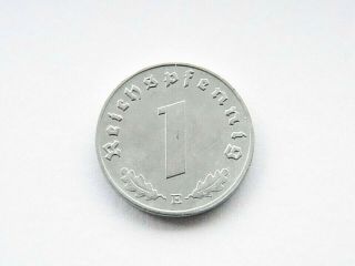 GERMAN Coin 1945 E 1 REICHSPFENNIG Zinc SWASTIKA 3rd Reich WW2 RARE Pfennig 3