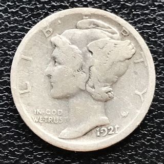 1921 D Mercury Dime Denver Coin 10c Rare Key Date Better Grade 7691