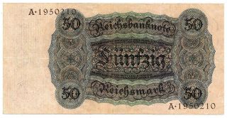 GERMANY 50 Reichsmark 1924 P177 VF/VF,  Rare 2