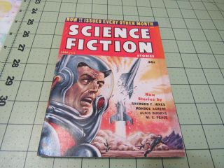 Science Fiction Stories 1/55 Rare Pulp Sf Digest Mag Emsh Cover Art