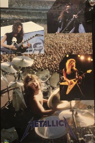 1986 Metallica Poster With Cliff Burton “day On The Green”.  Rare And Awesome Exc