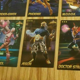 Choose All $5.  00 Each Marvel Contest of Champions Cards Rare Non - Foil Cards 5