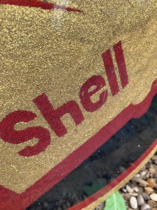 BARN FIND SPEEDWAY MOTORCYCLE MOTORBIKE SHELL OIL SIGN RARE WHEEL DISC COVER 3