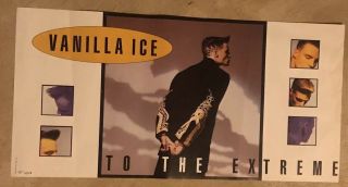 Vanilla Ice - To The Extreme 1990 Promotional Poster 12”x24” Very Rare L@@k