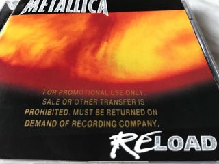 Metallica Reload Cd Promo 1997 Elektra Very Rare Fuel Hetfield,  Ulrich