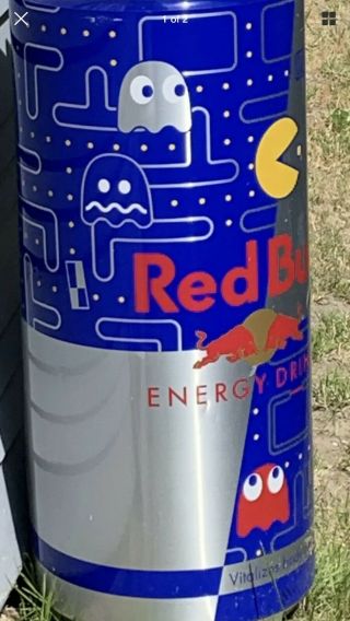 Rare Qty (4) Red Bull Can Pac - Man Wrap Rare Hard To Find Red Bull -