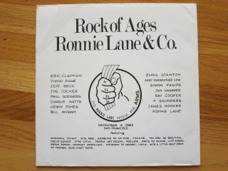 Rare Vinyl - Rock Of Ages - Ronnie Lane & Co - Jimmi Page,  Jeff Beck,  Eric Clapton - Ex