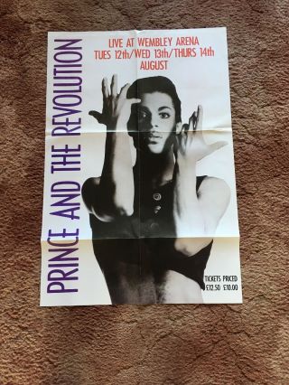 Very Rare 1986 Prince & The Revolution Wembley Arena Tour Poster (30 " X 20 ")
