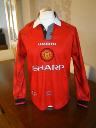 Manchester United 1996 Long Sleeve Umbro Home Shirt Medium Rare Man Utd