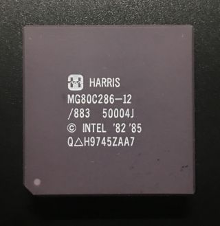 Rare Harris Mg80c286 - 12/883 Cpu Vintage 286 Processor
