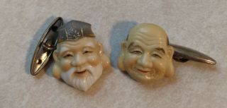 2 Vintage/antique Japanese Asian Cuff Links Rare Highly Detailed
