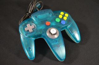 Authentic Official Nintendo 64 Ice Clear Blue Controller Oem N64 Rare