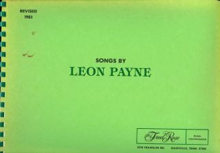 Rare Songs By Leon Payne Acuff Rose 1983 Spiral Songbook Sheet Music