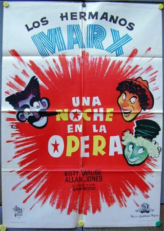Eg39 A Night At The Opera Marx Brothers Great Rare 1sh Spanish Poster A