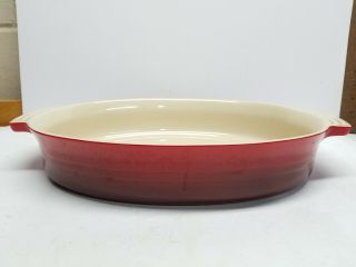Large Vintage Le Creuset Baking Casserole Stoneware Dish Pan Red 0405 Rare