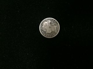 Mauritius 20 Cents 1877 H Queen Victoria Silver Coin Rare