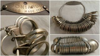 Vintage Rare Boniardi Milano Italy Ring Sizer Gauge Nickle Brass Jeweler Tool