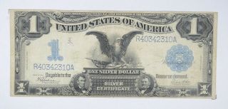 Rare 1899 Black Eagle $1.  00 Large Size Us Silver Certificate - Iconic Note 985