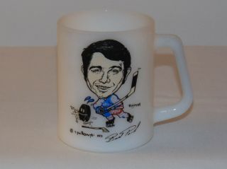 Vintage Rare Pelkowski 1971 Brad Park Nhl Hockey Federal Milk Glass Mug