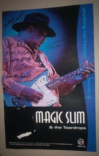 Magic Slim & The Teardrops Signed Concert Poster With All Band 2010 Blues Rare