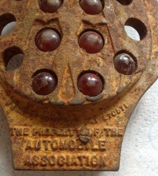 Rare Old AA Automobile Association Cast Iron Reflective Pole Head Sign 1927 6