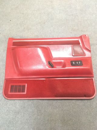 87 - 91 Ford F - 150 F - 250 Bronco Driver Side Door Panel Power Oem Red Rare On