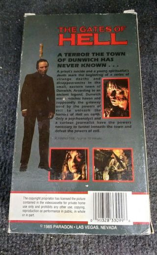 The Gates Of Hell VHS Rare 1985 Paragon Horror Gore Lucio Fulci Zombies 2