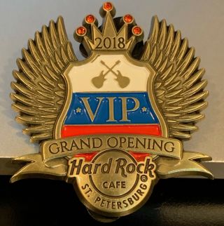 Hard Rock Cafe St Petersburg Grand Opening Vip 2018 Flag Wing Pin Rare