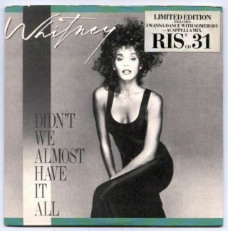 Whitney Houston Rare Uk 1987 Cd Single Didn 