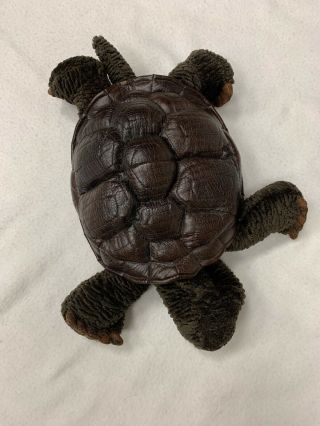 20 " Folkmanis Baby Galapagos Tortoise Hand Puppet Large Brown Turtle Rare Retire