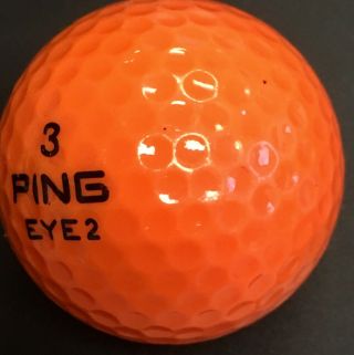 Ping Eye 2 Solid Orange Golf Ball Great Fiesta Logo Rare Collect Display