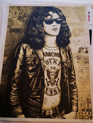 Shepard Fairey Tommy Ramone Signed/numbered Rare