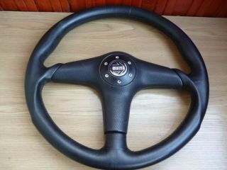 Momo Sport Leather Steering Wheel Size 36cm D36 Rare 3 Spoke