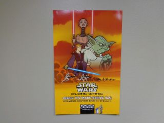 Star Wars Clone Wars Tv Promo Advertisement Thick Flat Poster Ventress Yoda Rare