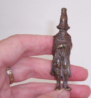 Rare Vintage/antique Solid Bronze Miniature Wise Man Soothsayer Wizard