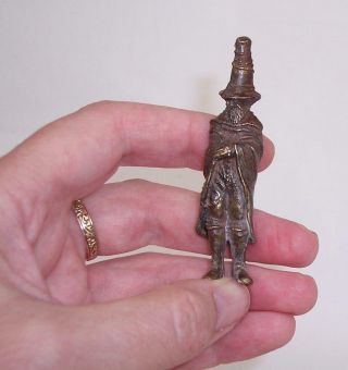 RARE Vintage/Antique SOLID BRONZE Miniature WISE MAN Soothsayer WIZARD 8