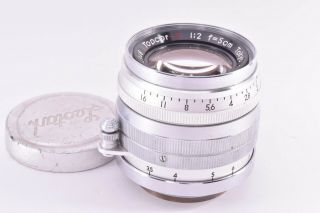 Rare Tokyo Kogaku Topcor - S lens 50mm/F2 Leica 39mm LMT screw mount 214948 2