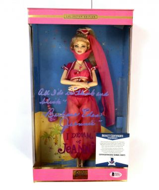 Rare Signed Barbara Eden 2001 Barbie I Dream Of Jeannie Doll Beckett Bas