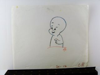 Vintage And Rare Famous Studio Casper The Friendly Ghost Drawing Ca.  1950 
