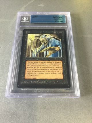 1993 Magic The Gathering Mtg Beta Lich R K Bgs Authentic Altered