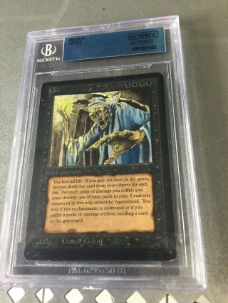 1993 Magic The Gathering MTG Beta Lich R K BGS Authentic Altered 7