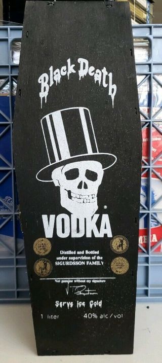 Black Death Vodka Coffin Box Guns 