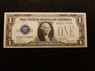 Rare Unc.  1928 - A $1 One Dollar Bill Silver Certificate Funnyback Blue Seal Money