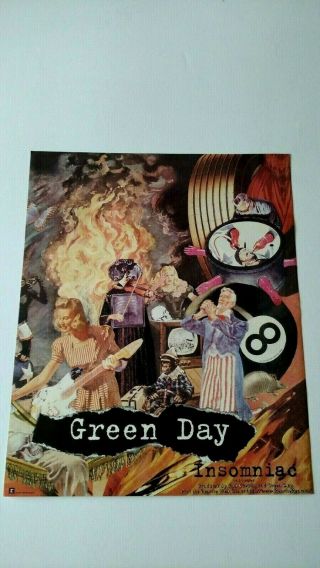 Green Day " Insomniac " (1993) Rare Print Promo Poster Ad