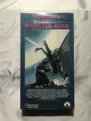 Godzilla Vs.  Monster Zero Rare Paramount Release Vhs W/ Plastic