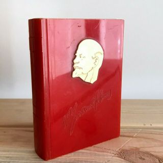 Vintage Rare Souvenir Lenin Red Book Secret Desk Ussr Propaganda Soviet Russia