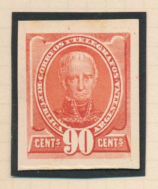 RARE ARGENTINA STAMPS 1888 90c SAN MARTIN UNADOPTED COLOUR TRIALS,  THICK PAPER 5